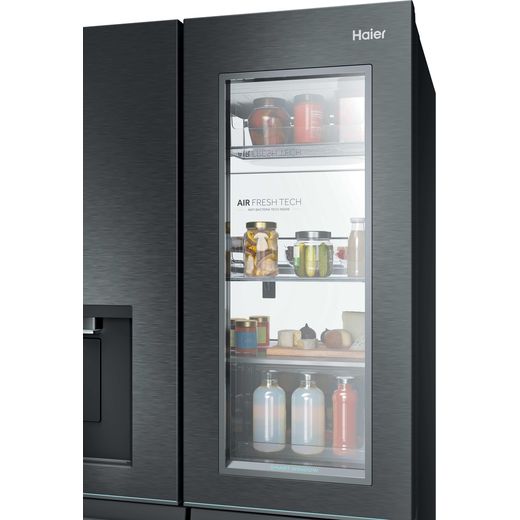 Haier Horizon American Fridge Freezer - Obsidian Steel - Viewing window